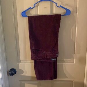 Talbots wine purple fine Corduroy 14 P petite flawless 5-pocket pants